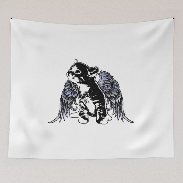 Item preview, Angel Kitty - Black and White Kitten with Wings designed and sold by LittleMissTyne.