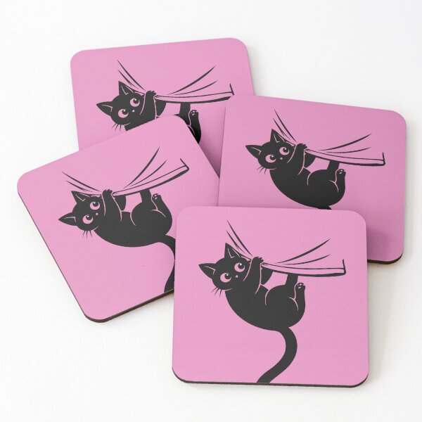 Item preview, Funny Black Cat Hanging from Shirt | Cute Clingy Cat Sticker | Minimalist Cat Design designed and sold by Skedart.