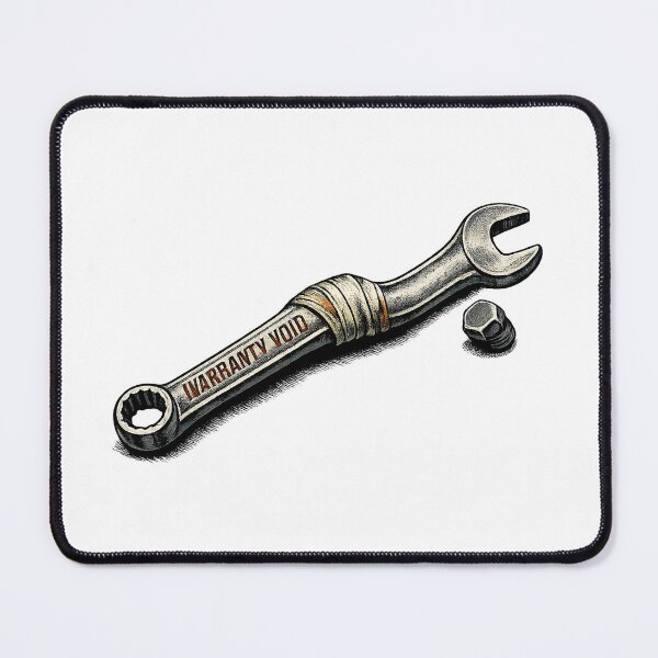 Item preview, Warranty Void Bent Wrench Mechanic Graphic designed and sold by Concrete Coffee Studio.