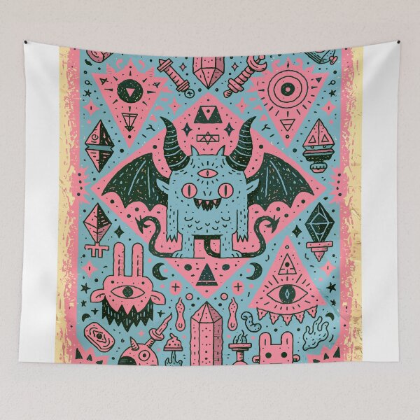 Item preview, Playful Occult Monster Esoteric Doodle Design designed and sold by Romgora.