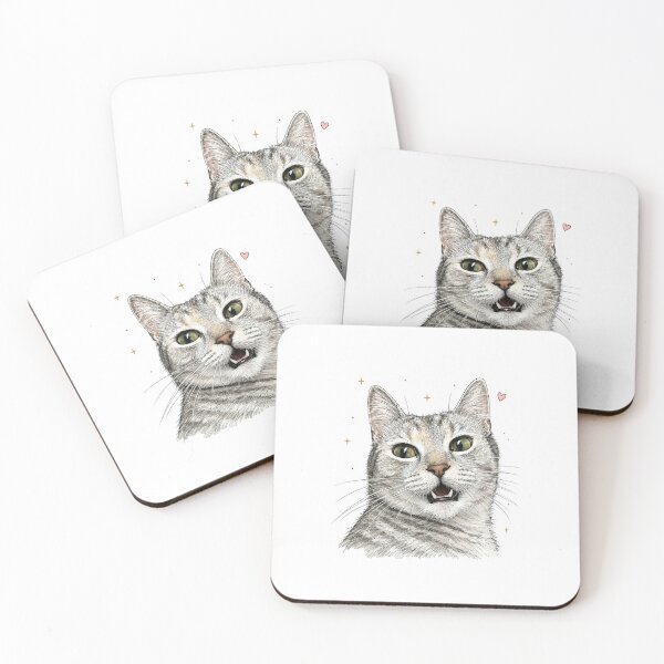 Item preview, Surprised Cat – Funny Minimalist Art designed and sold by Sztyep88.