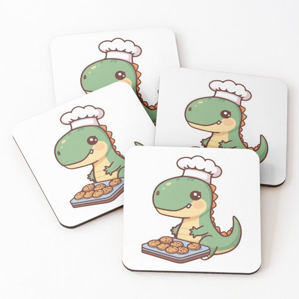 Item preview, Chef Dinosaur Sticker | Baking Dinosaur Illustration | Cookie Baking Dino | Kitchen Dinosaur Vinyl Sticker designed and sold by Pandey14.