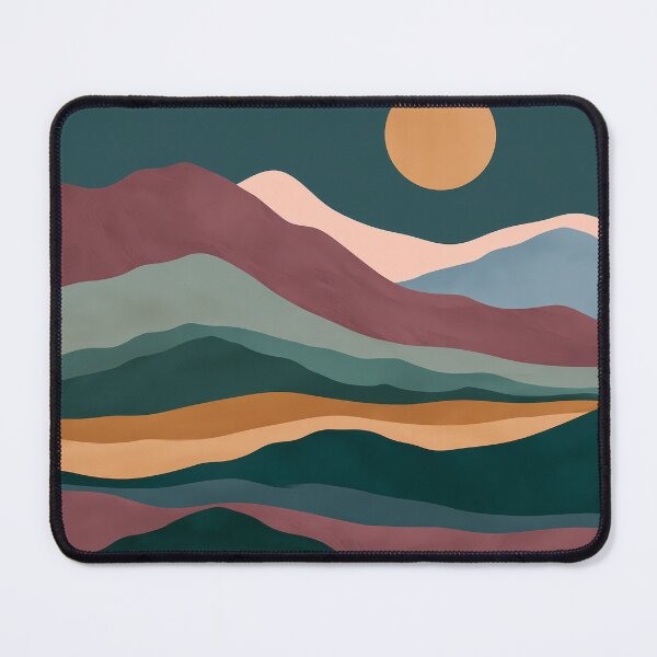 Item preview, Retro Boho Layered Hills Abstract Sunset Art designed and sold by FrostyFrisby.