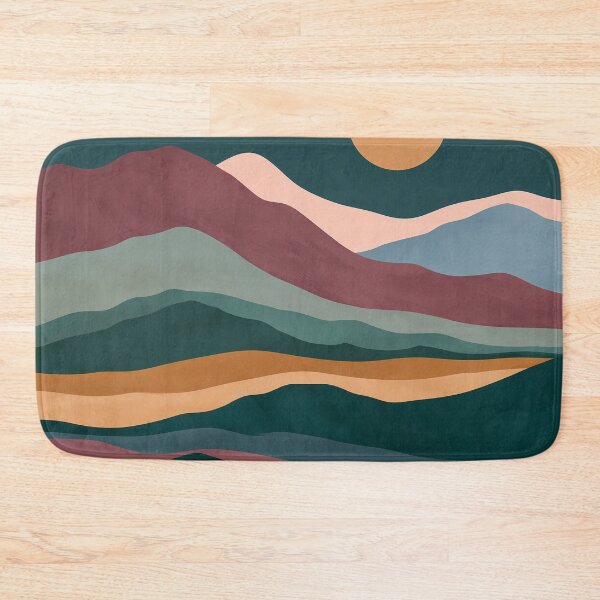 Item preview, Retro Boho Layered Hills Abstract Sunset Art designed and sold by FrostyFrisby.