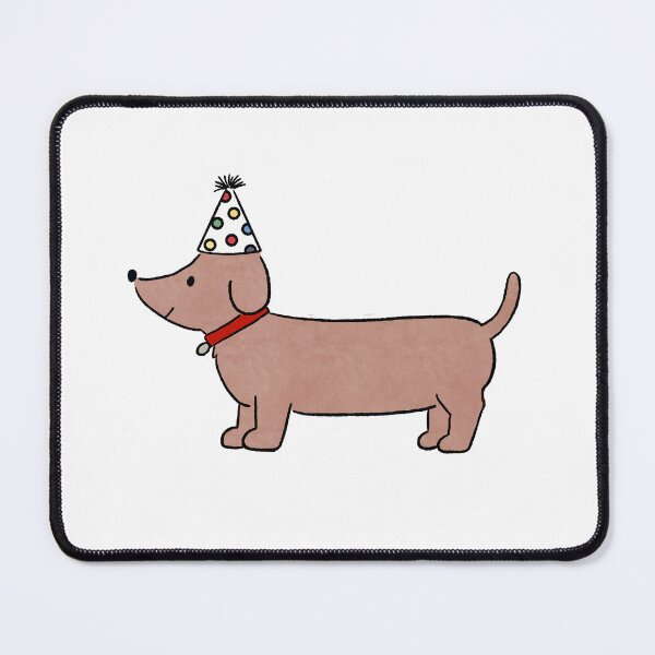 Item preview, Cute Birthday Dachshund Dog with Party Hat designed and sold by pinkystickstore.