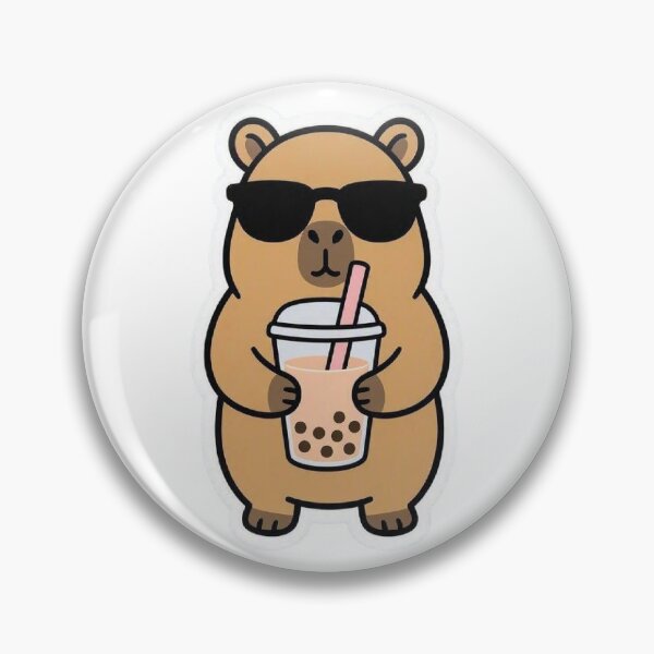 Item preview, Cute Capybara Drinking Boba Milk Tea designed and sold by BobaCatDesign.