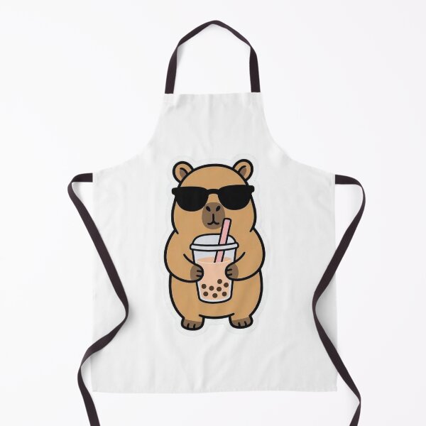 Item preview, Cute Capybara Drinking Boba Milk Tea designed and sold by BobaCatDesign.
