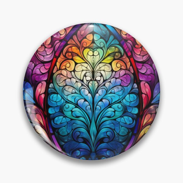 Item preview, Stained Glass Mandala Leaf Pattern designed and sold by pinkal.