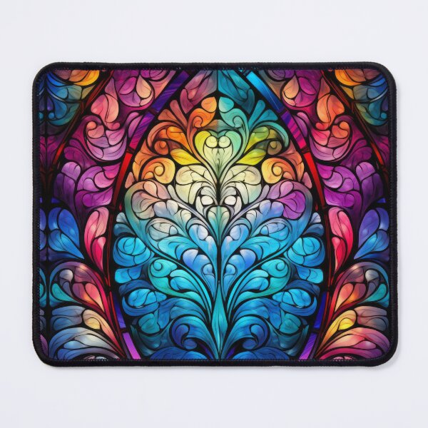 Item preview, Stained Glass Mandala Leaf Pattern designed and sold by pinkal.