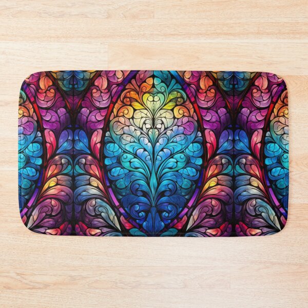Item preview, Stained Glass Mandala Leaf Pattern designed and sold by pinkal.