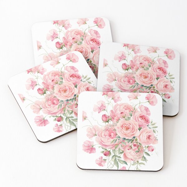 Item preview, blush pink watercolor floral design designed and sold by introvertarts.