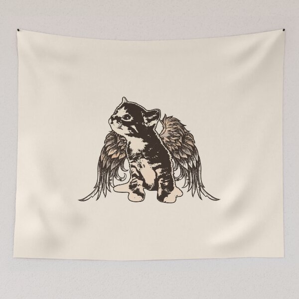 Item preview, Angel Kitty - Sepia-Toned Kitten with Wings designed and sold by LittleMissTyne.