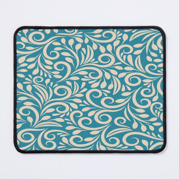 Item preview, Elegant Teal & Cream Vintage Floral Scroll Pattern designed and sold by wildberriesph.
