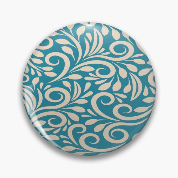 Item preview, Elegant Teal & Cream Vintage Floral Scroll Pattern designed and sold by wildberriesph.