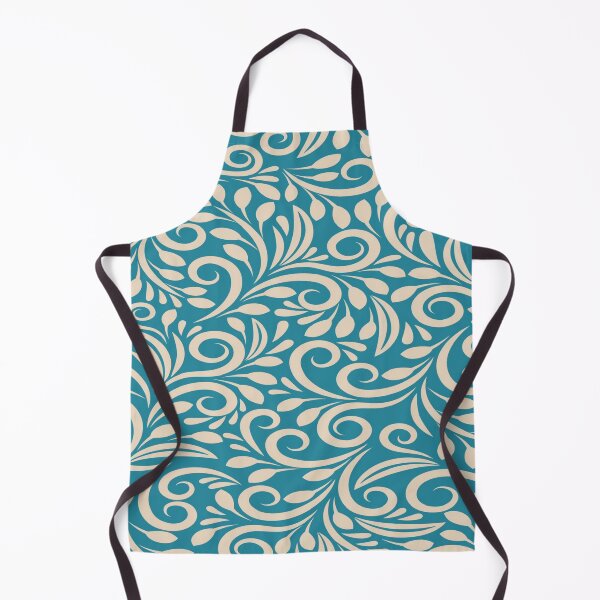 Item preview, Elegant Teal & Cream Vintage Floral Scroll Pattern designed and sold by wildberriesph.