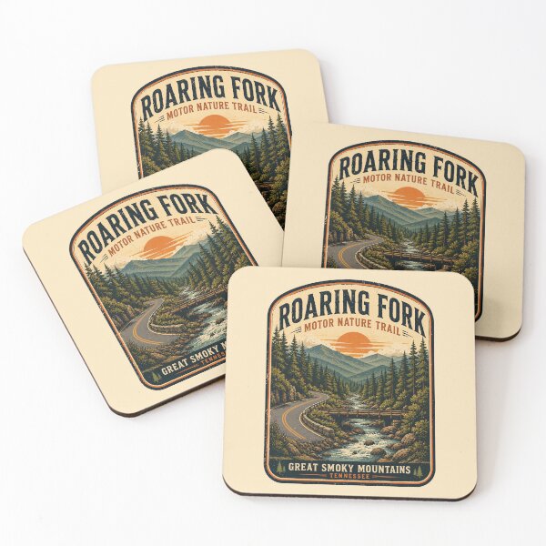 Item preview, Roaring Fork Motor Nature Trail Vintage Retro National Park Travel Poster | Great Smoky Mountains Forest Creek Bridge Art designed and sold by Globalcitytees.