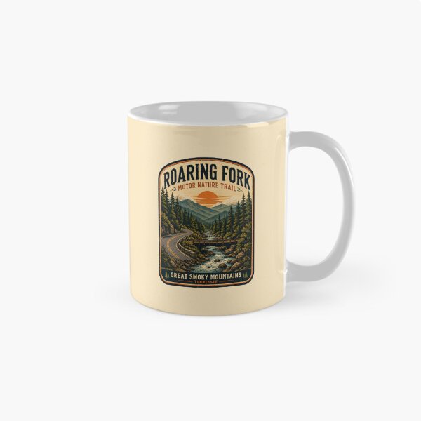 Item preview, Roaring Fork Motor Nature Trail Vintage Retro National Park Travel Poster | Great Smoky Mountains Forest Creek Bridge Art designed and sold by Globalcitytees.