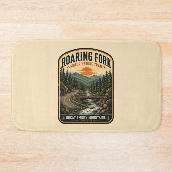 Item preview, Roaring Fork Motor Nature Trail Vintage Retro National Park Travel Poster | Great Smoky Mountains Forest Creek Bridge Art designed and sold by Globalcitytees.