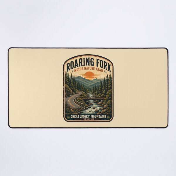 Item preview, Roaring Fork Motor Nature Trail Vintage Retro National Park Travel Poster | Great Smoky Mountains Forest Creek Bridge Art designed and sold by Globalcitytees.