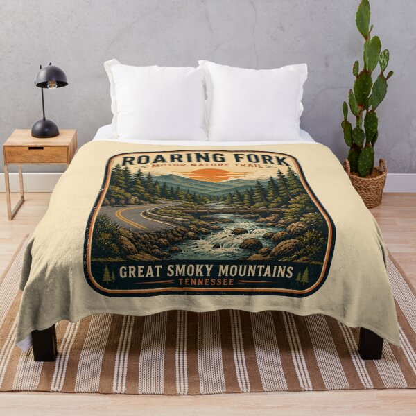 Item preview, Roaring Fork Motor Nature Trail Vintage Retro National Park Travel Poster | Great Smoky Mountains Forest Creek Bridge Art designed and sold by Globalcitytees.