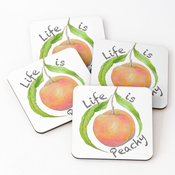Item preview, Life is Peachy fruit artwork designed and sold by Moana Matron Designs.