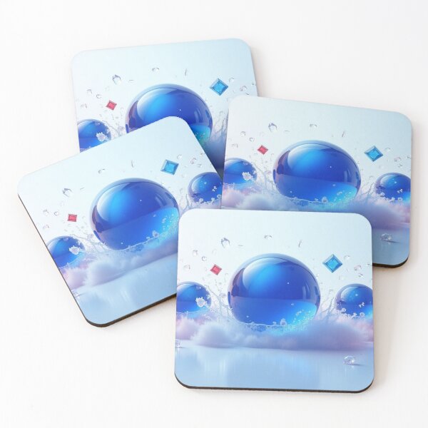 Item preview, Blue Glass Spheres with Floating Colorful Crystal Cubes. designed and sold by fbtrisha.