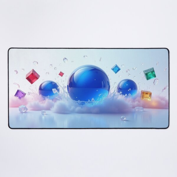 Item preview, Blue Glass Spheres with Floating Colorful Crystal Cubes. designed and sold by fbtrisha.