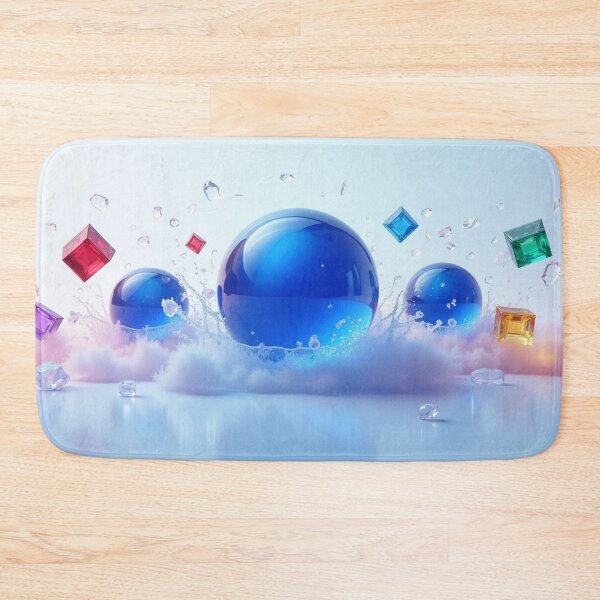Item preview, Blue Glass Spheres with Floating Colorful Crystal Cubes. designed and sold by fbtrisha.