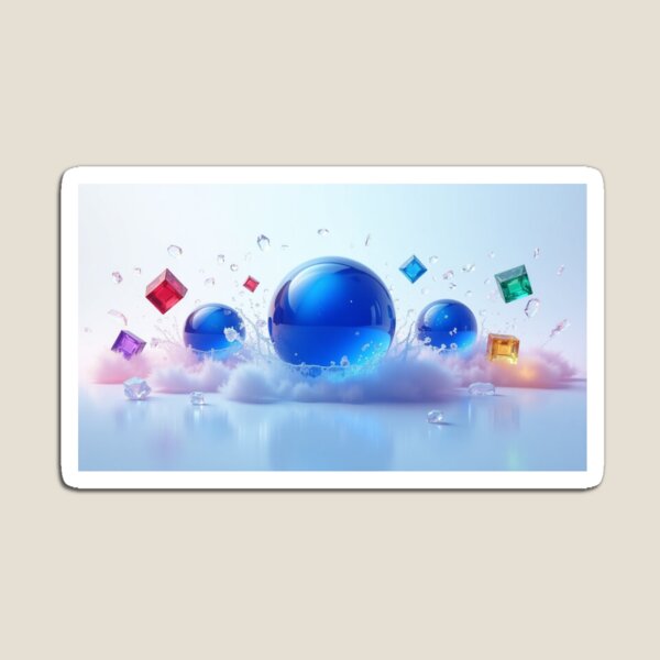 Item preview, Blue Glass Spheres with Floating Colorful Crystal Cubes. designed and sold by fbtrisha.