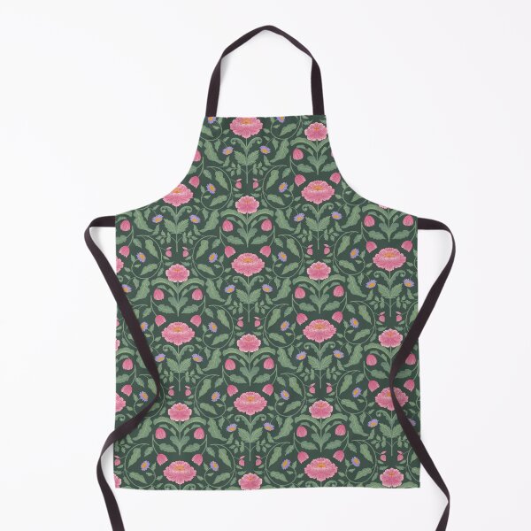Item preview, Pink Peonies and Purple Flowers on Deep Teal with Lush Green Foliage Hand Painted designed and sold by Karima Deiss.