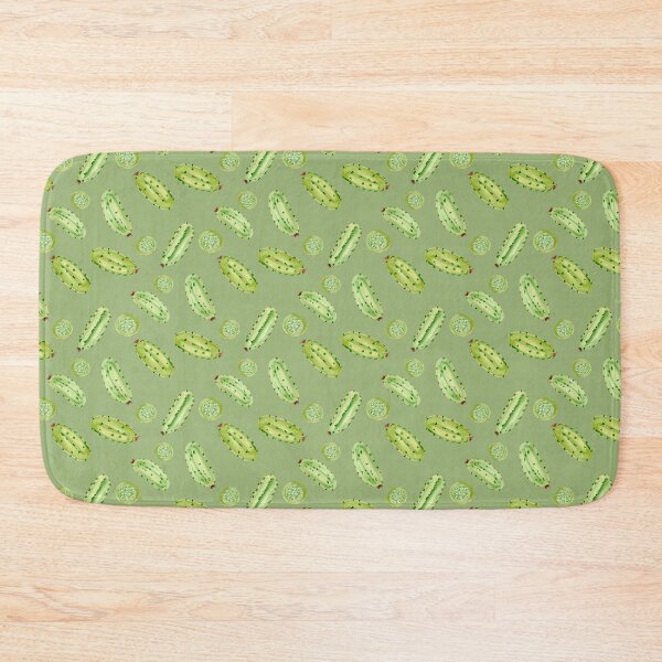 Item preview, Tossed Watercolor Pickles on Green Background designed and sold by JasmineGDesigns.