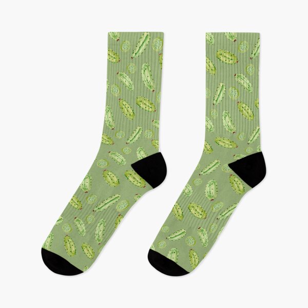 Item preview, Tossed Watercolor Pickles on Green Background designed and sold by JasmineGDesigns.