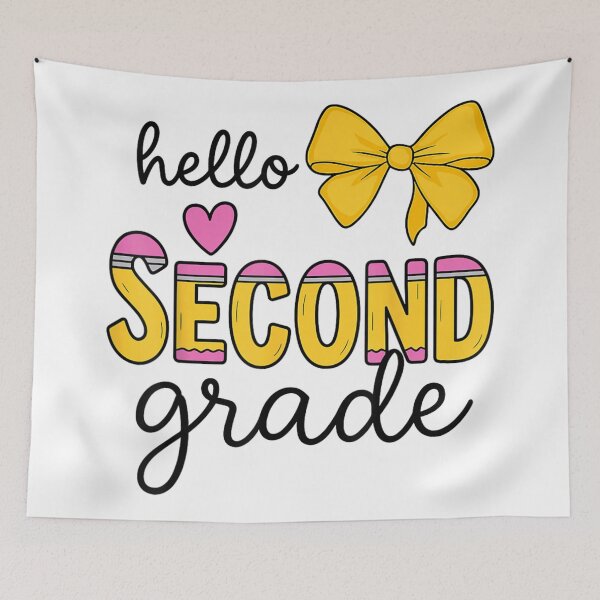 Item preview, Cute Hello Second Grade Back To School Yellow Bow Teacher Student designed and sold by WilliaMaler.