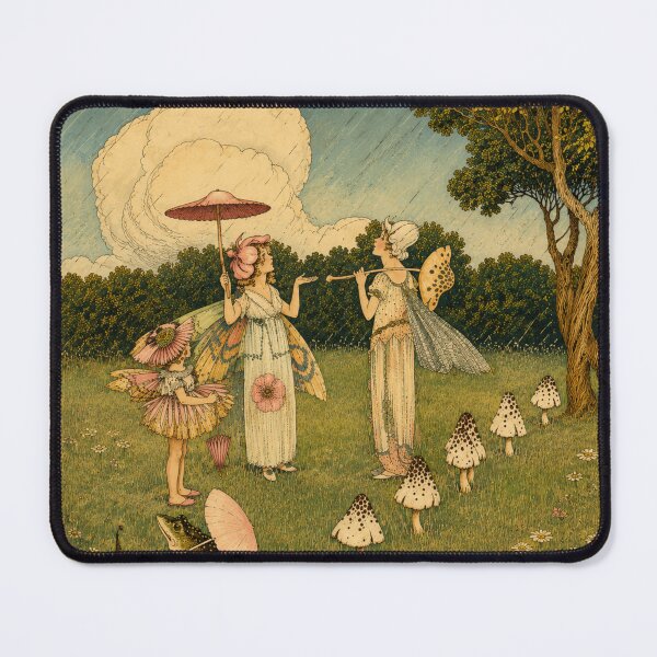 Item preview, Flower frocks by Ida Rentoul Outhwaite - Vintage Fairy Wall Art Print for Nursery & Children's Room designed and sold by RickE.