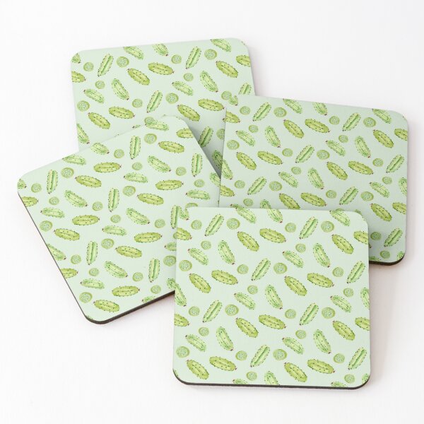 Item preview, Tossed Watercolor Pickles on Light Green Background designed and sold by JasmineGDesigns.