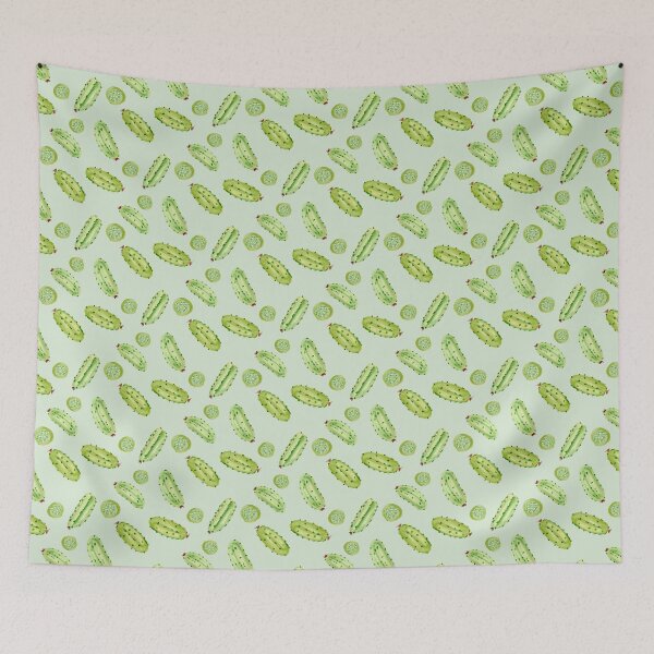 Item preview, Tossed Watercolor Pickles on Light Green Background designed and sold by JasmineGDesigns.