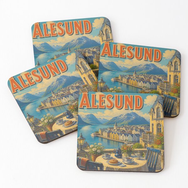 Item preview, Ålesund, Norway: Alesund scenic-Style Painterly Travel Poster designed and sold by LSVart.