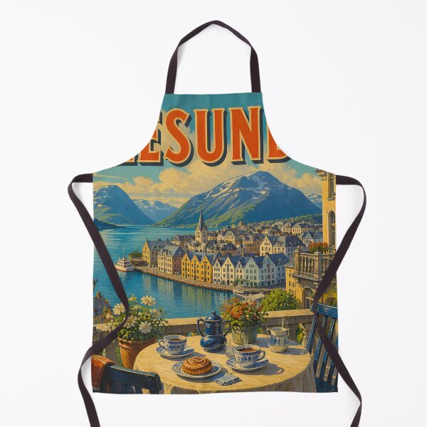 Item preview, Ålesund, Norway: Alesund scenic-Style Painterly Travel Poster designed and sold by LSVart.