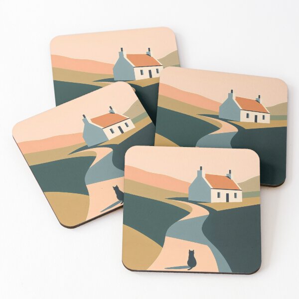 Item preview, Minimalist Countryside Cottage | Scandinavian Landscape Illustration designed and sold by ZanyPaintbrush.