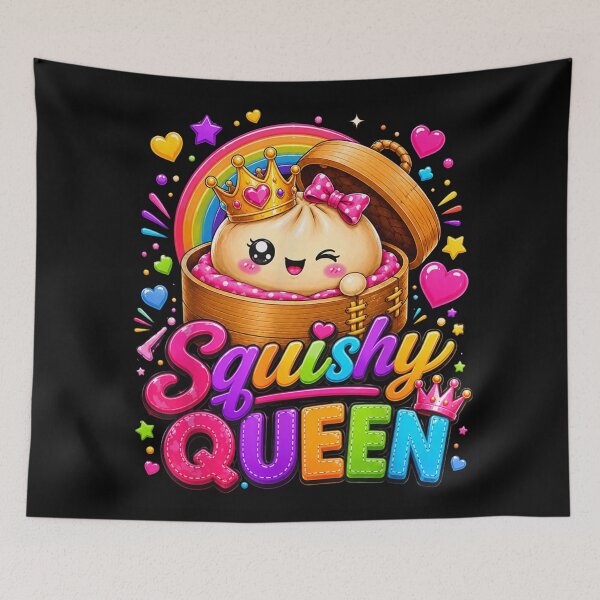 Item preview, Cute Kawaii Bao Bun Squishy Queen Crown Asian Foodie Rainbow Design designed and sold by DienesAngele.