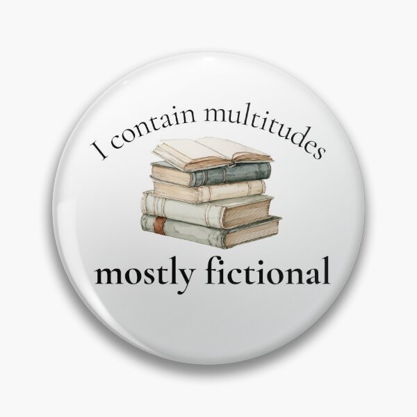 Item preview, I Contain Multitudes, Mostly Fictional - Funny Book Lover Watercolor Art designed and sold by CozyAndContrary.