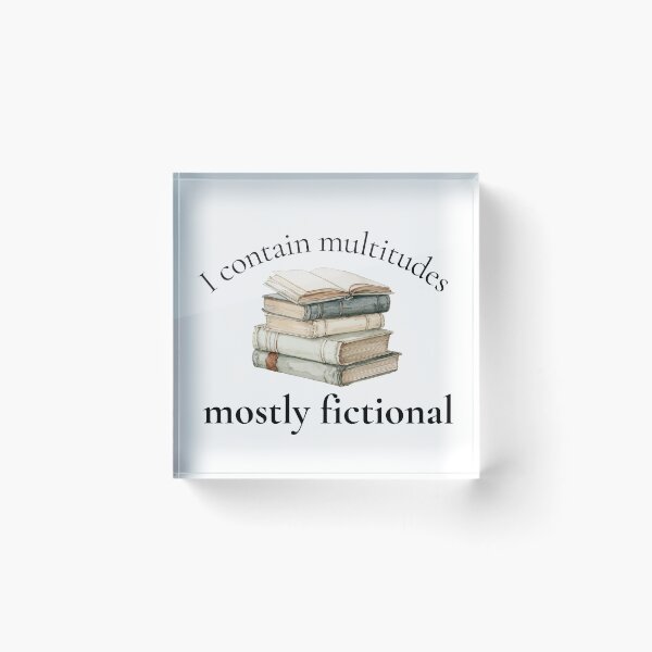 Item preview, I Contain Multitudes, Mostly Fictional - Funny Book Lover Watercolor Art designed and sold by CozyAndContrary.