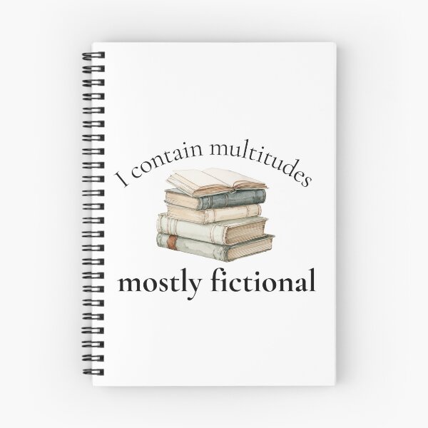 Item preview, I Contain Multitudes, Mostly Fictional - Funny Book Lover Watercolor Art designed and sold by CozyAndContrary.