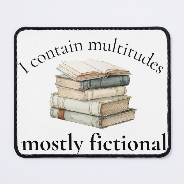 Item preview, I Contain Multitudes, Mostly Fictional - Funny Book Lover Watercolor Art designed and sold by CozyAndContrary.