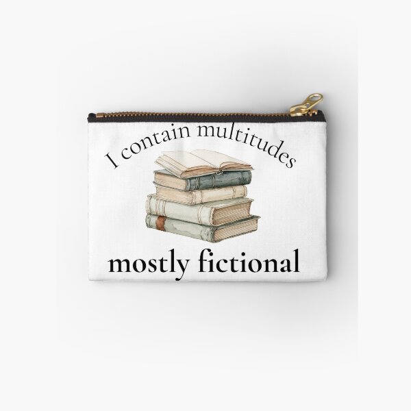 Item preview, I Contain Multitudes, Mostly Fictional - Funny Book Lover Watercolor Art designed and sold by CozyAndContrary.