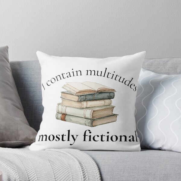 Item preview, I Contain Multitudes, Mostly Fictional - Funny Book Lover Watercolor Art designed and sold by CozyAndContrary.