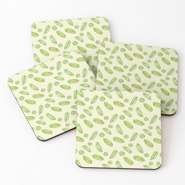 Item preview, Tossed Watercolor Pickles on Light Yellow Background designed and sold by JasmineGDesigns.