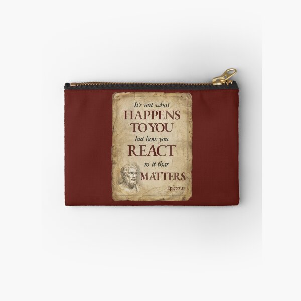 Item preview, It's Not What Happens to You But How You React To It That Matters - Epictetus - Vintage Distressed Stoic Quote - Roman Red Version designed and sold by Stoic Core.