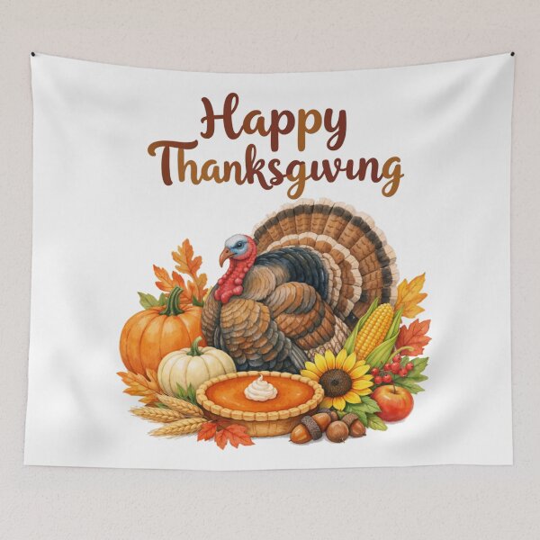 Item preview, Beautiful Happy Thanksgiving Traditional Autumn Turkey Graphic designed and sold by DeliaDesignsCo.