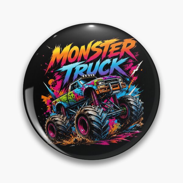 Item preview, Retro 80s Edgy Neon Monster Truck Splash Art designed and sold by Vermanartist.